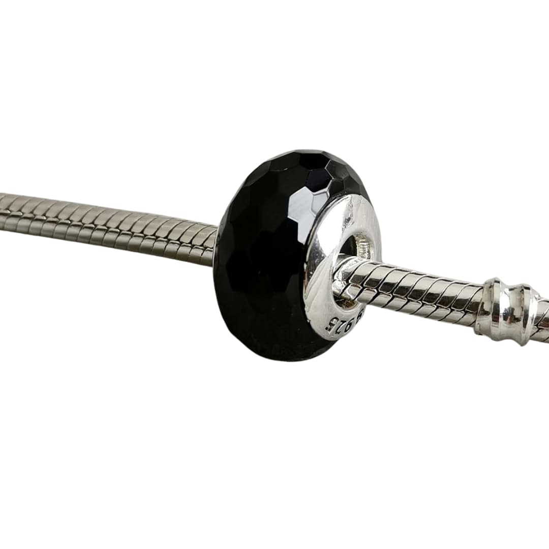 Charm Murano Facetado Negro