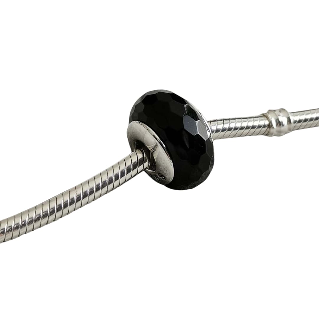Charm Murano Facetado Negro
