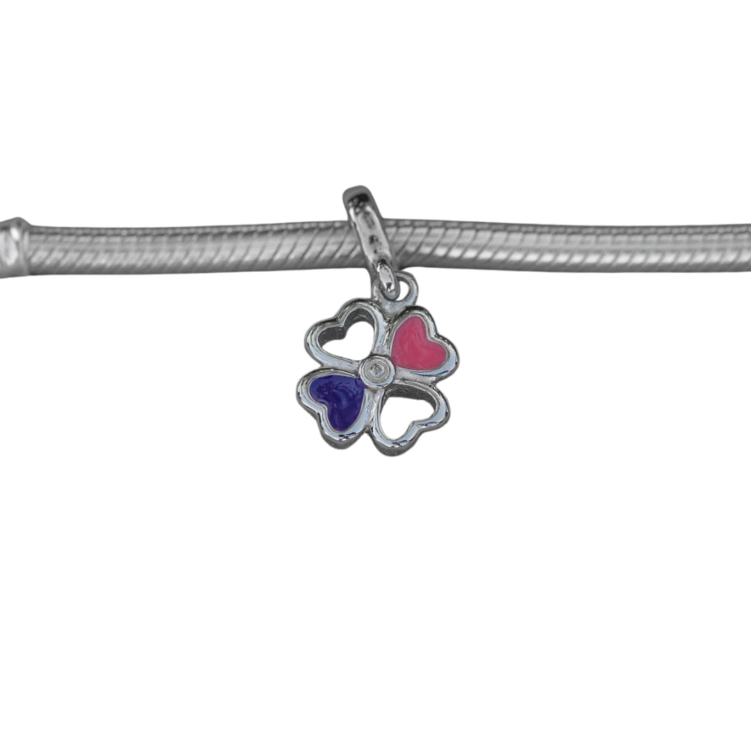 Charm Trébol Rosa y Morado de la Suerte