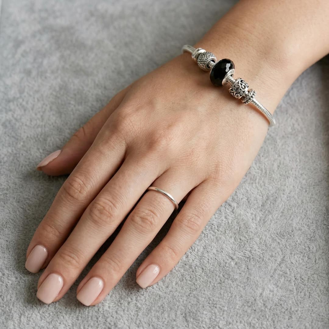 Charm Murano Facetado Negro