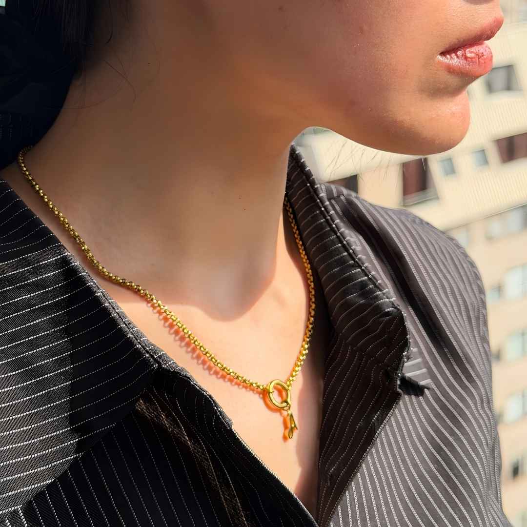 Cadena Rolo con Charm Letra Inicial