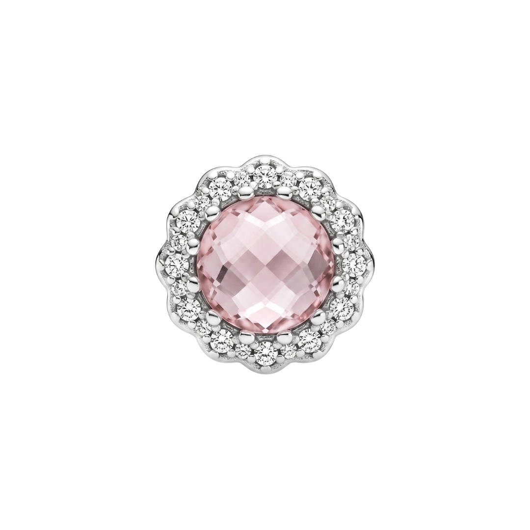 Charm Separador Plata 925 con Cristal Rosa Swarovski