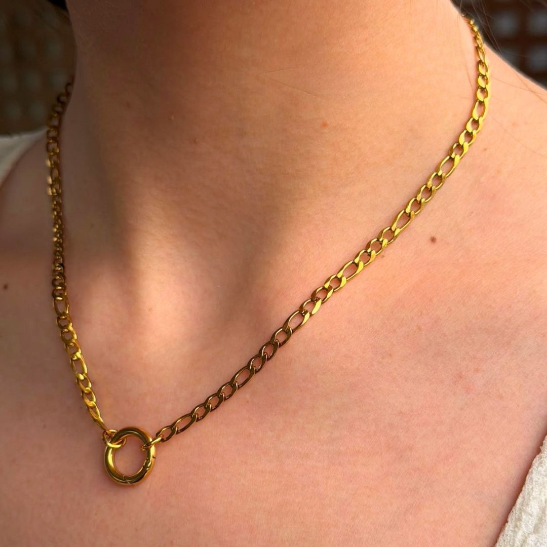 Collar para charm bañado en oro