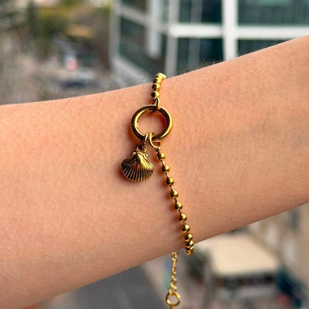 Pulsera para charm bañada en oro