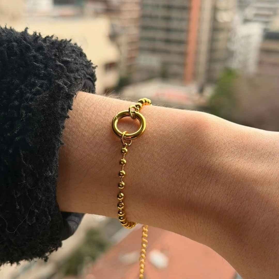 Pulsera para charm bañada en oro