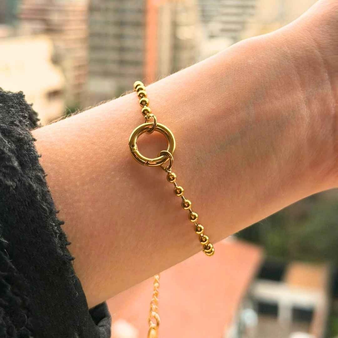 Pulsera para charm bañada en oro