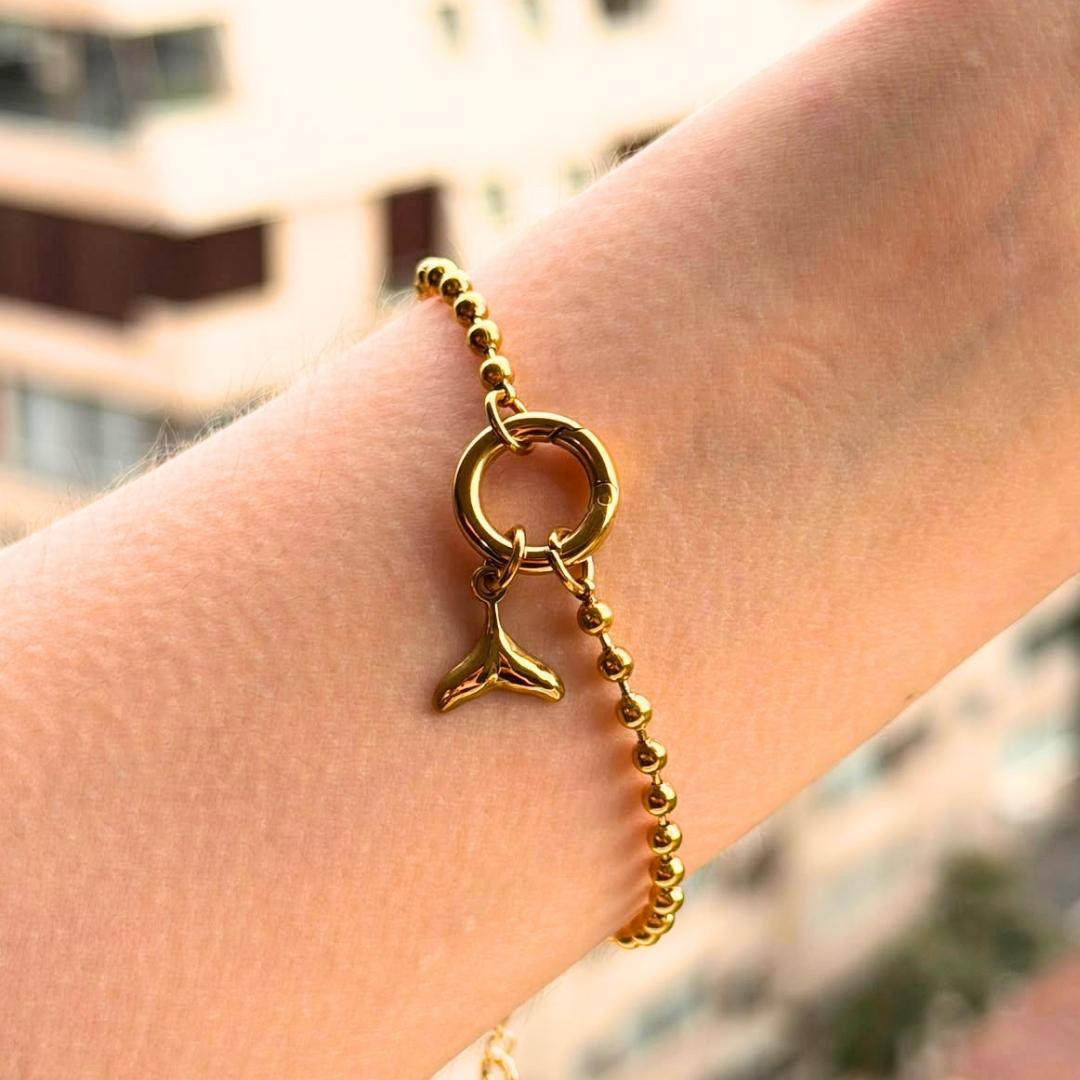 Pulsera para charm bañada en oro