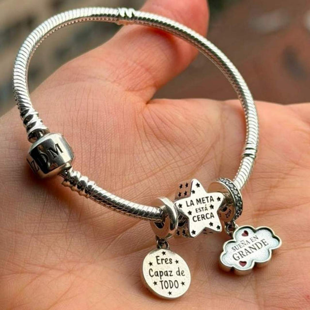 Pulsera de Plata Flexible con Broche Barril
