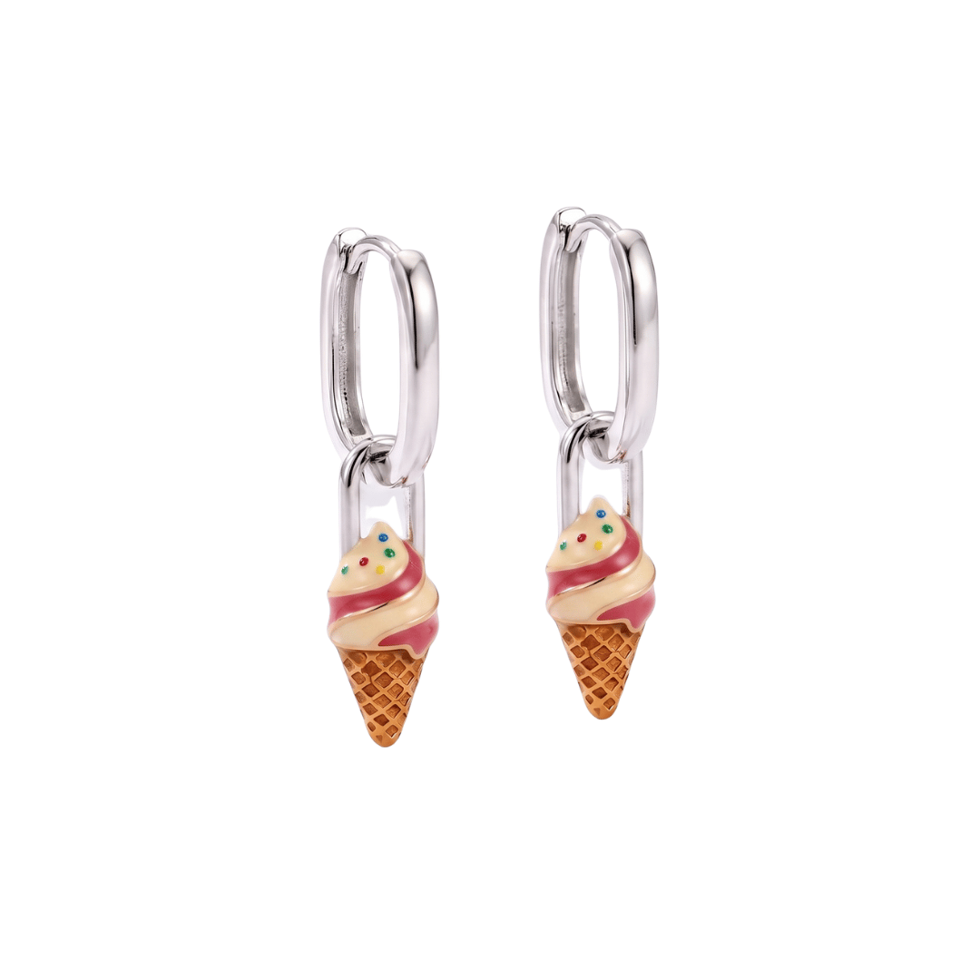 Par de Aros Helado Plata 925