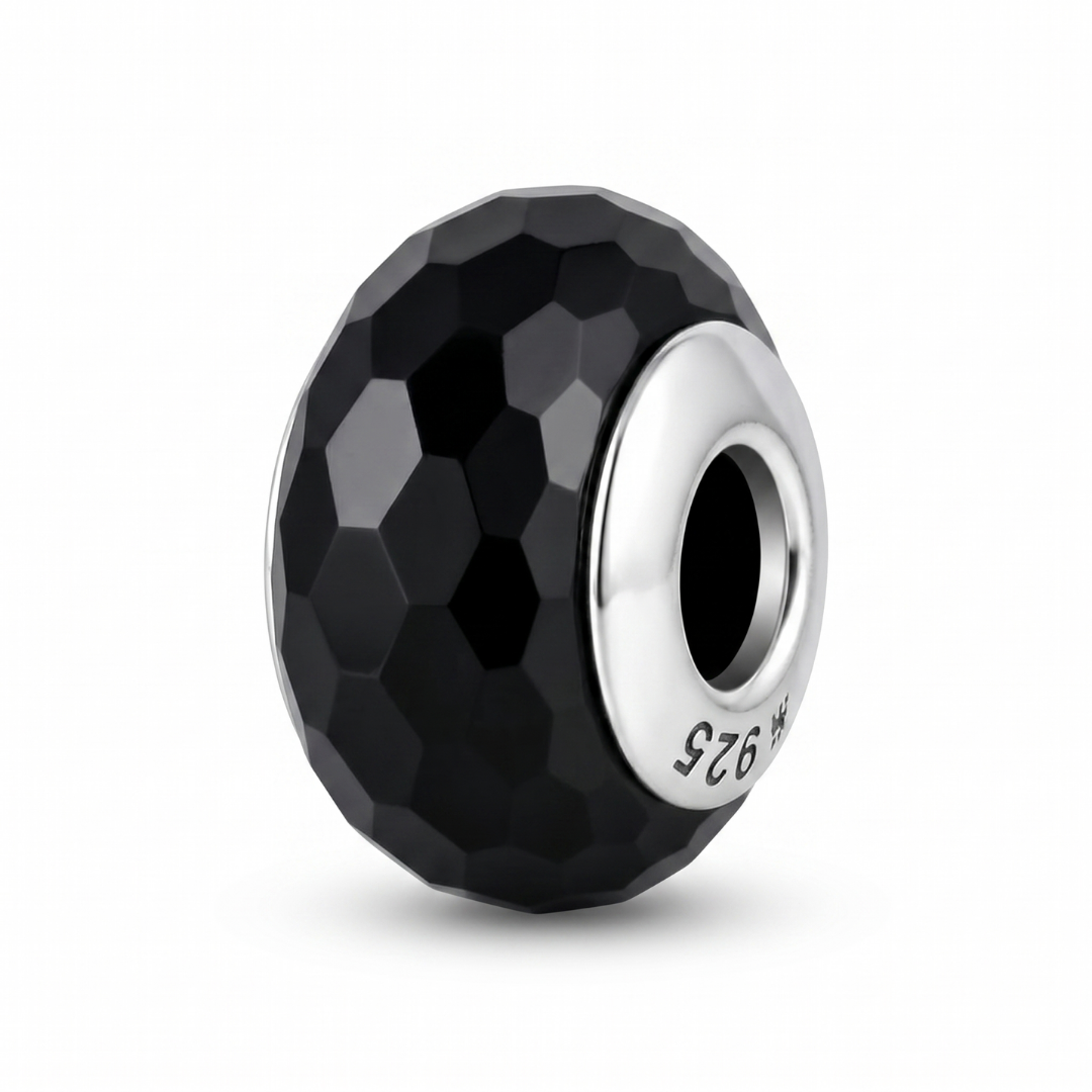 Charm Murano Facetado Negro