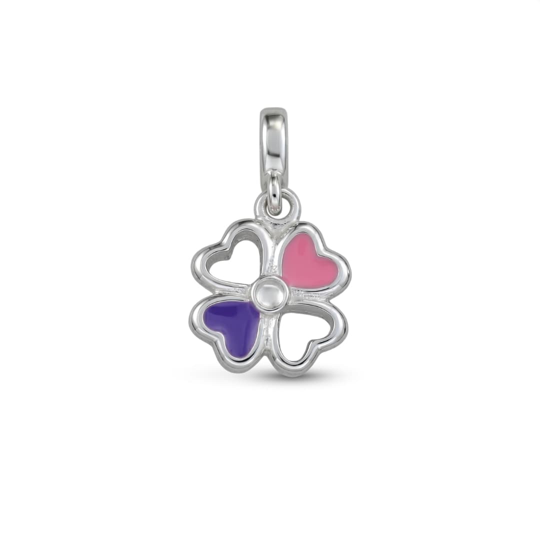 Charm Trébol Rosa y Morado de la Suerte