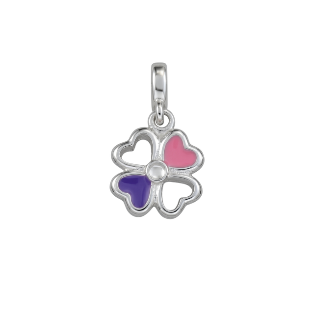 Charm Trébol Rosa y Morado de la Suerte