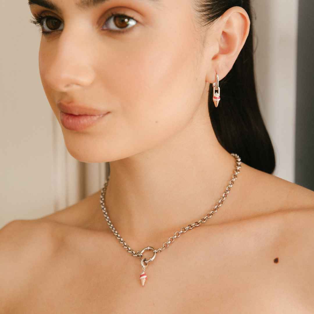 Par de Aros Helado Plata 925