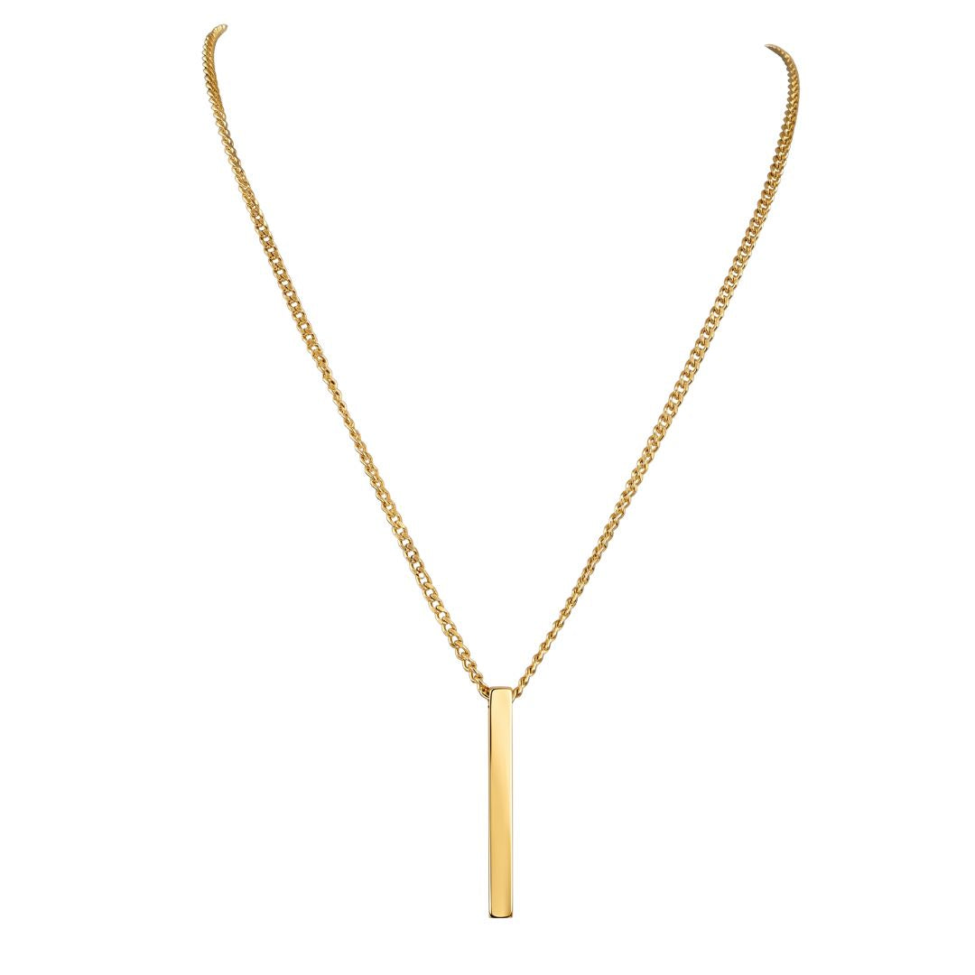 Collar Barra Rectangular Bañado en Oro