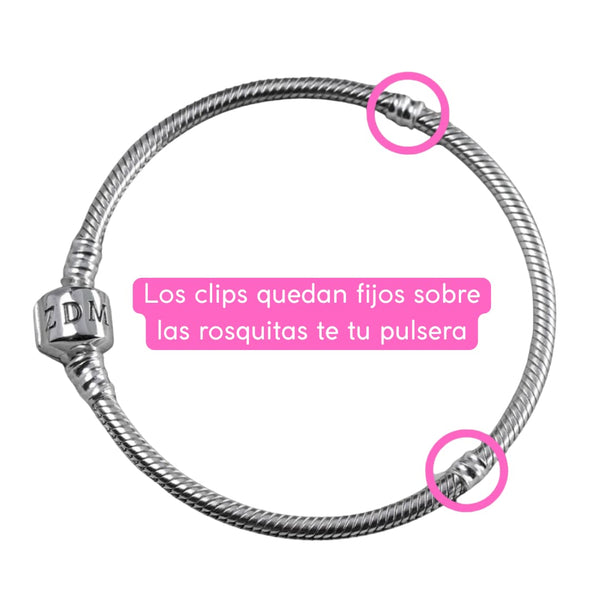 Clip Lunas y Estrellas Enchapado en Plata