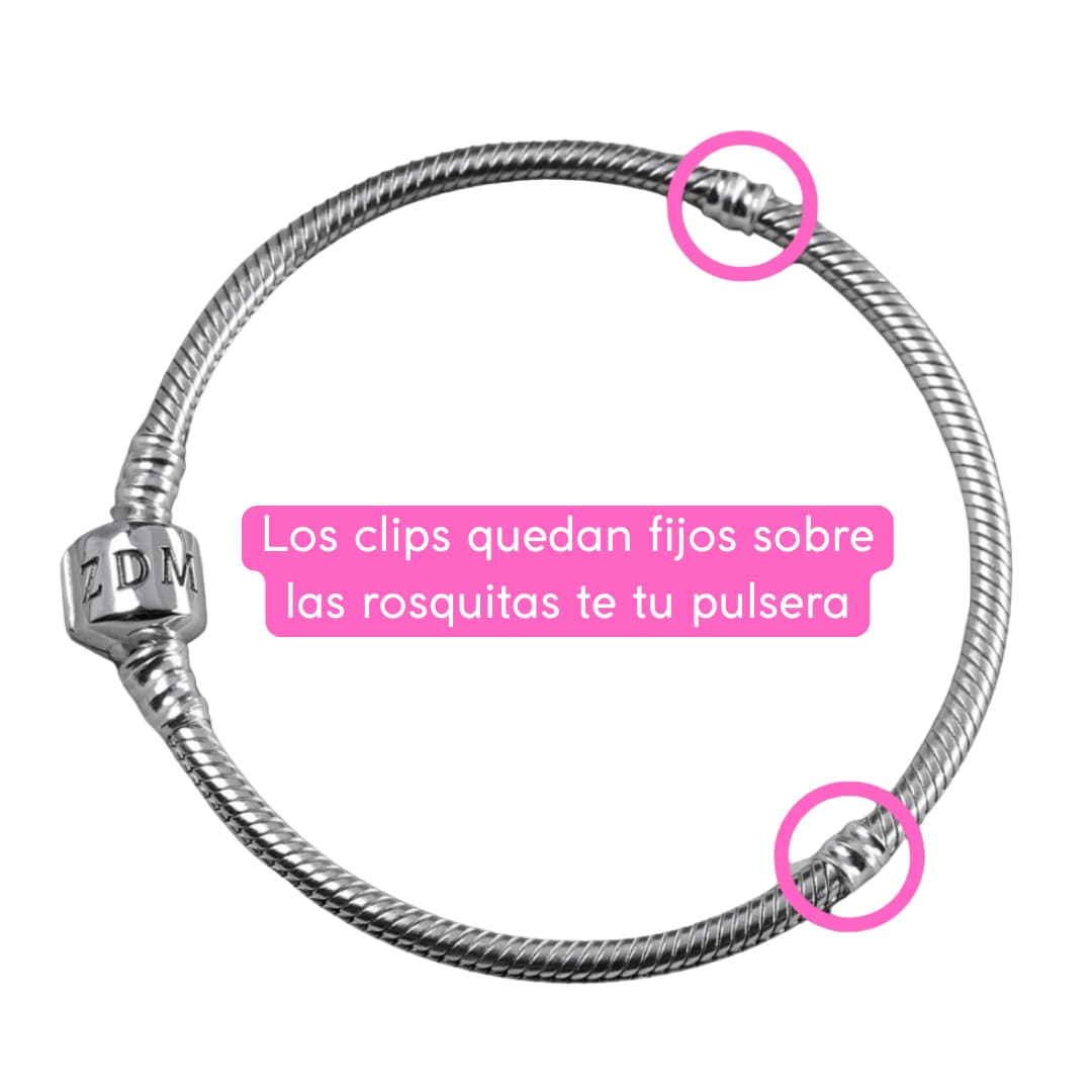 Clip Corazones Enchapado en Plata