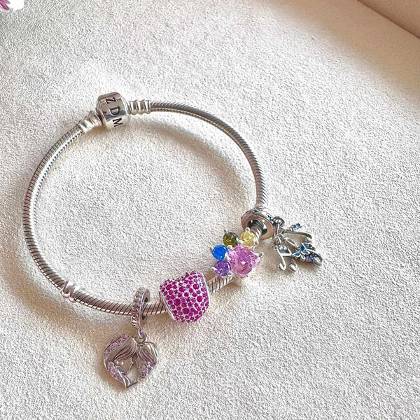 Charm Madre e Hija Piedras Rosa
