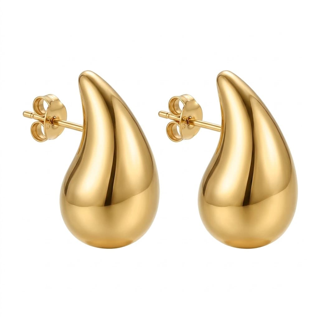 Aros  Gota Bañado en Oro (Regalo)