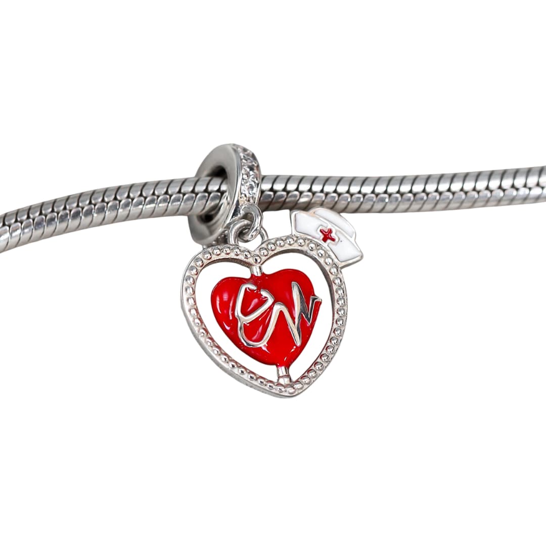 Charm Corazón Enfermera Colgante Rojo