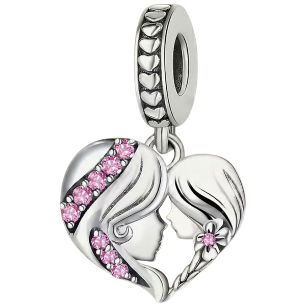 Charm Madre e Hija Piedras Rosa