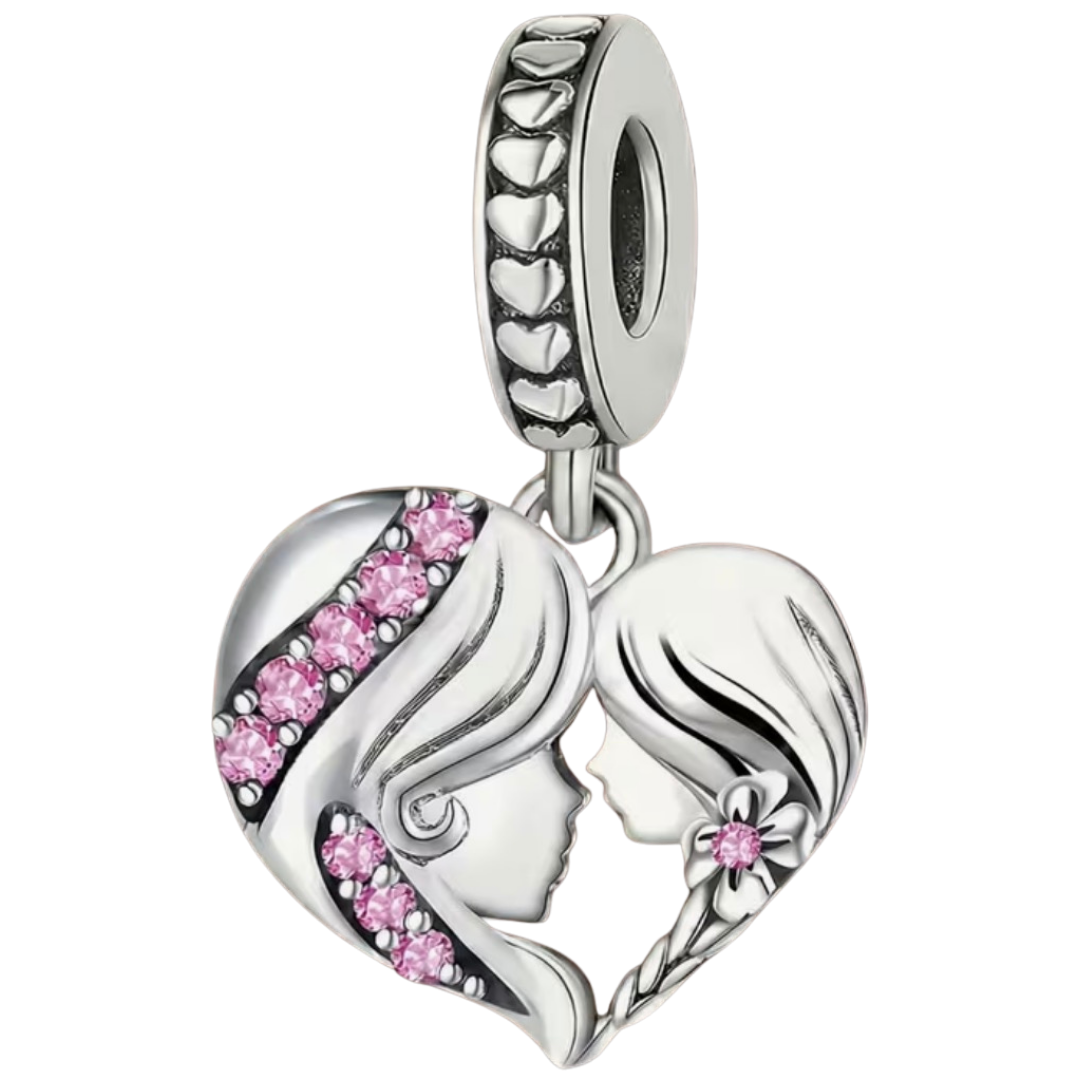 Charm Madre e Hija Piedras Rosa