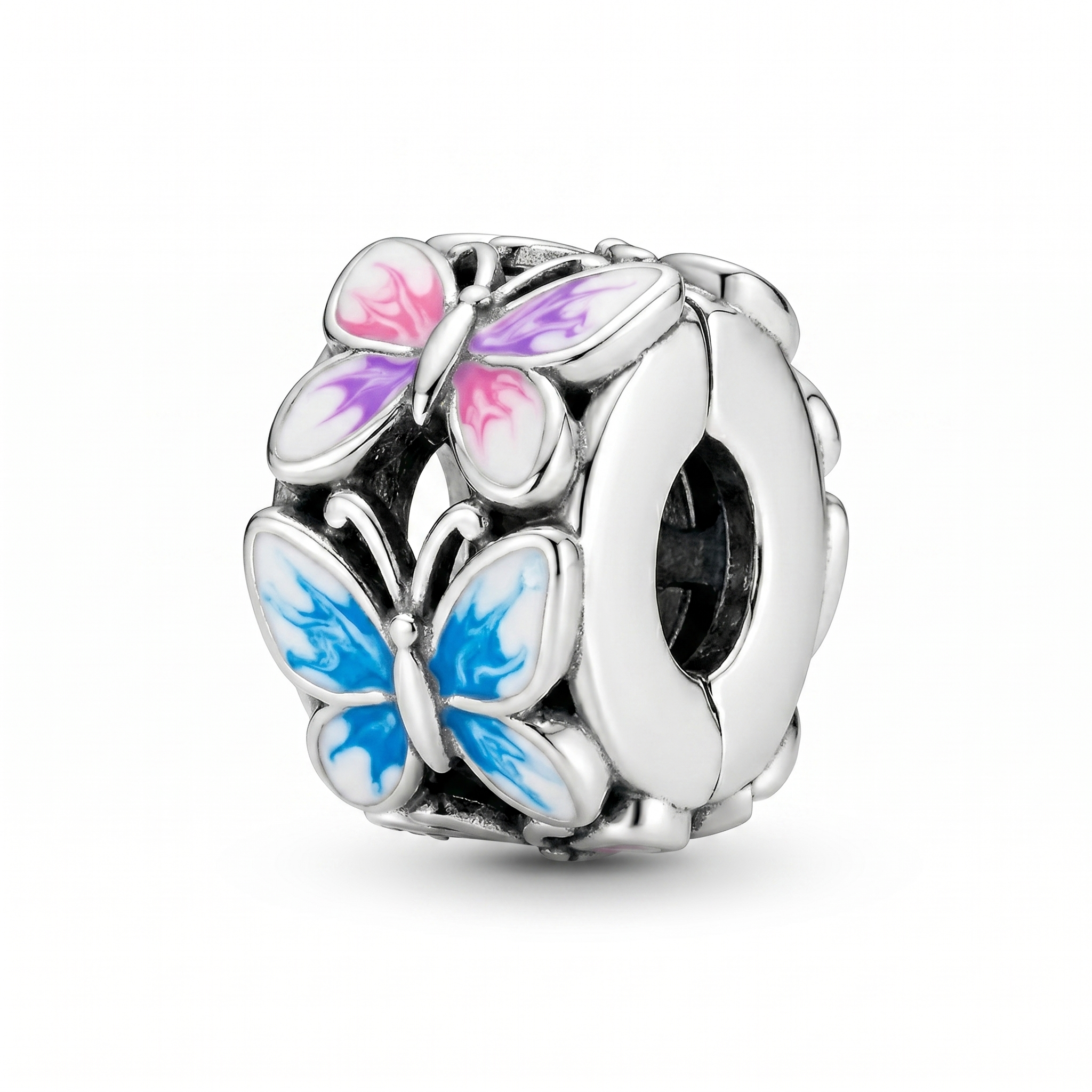 Clip Mariposas Sobrelalientes Enchapado en Plata