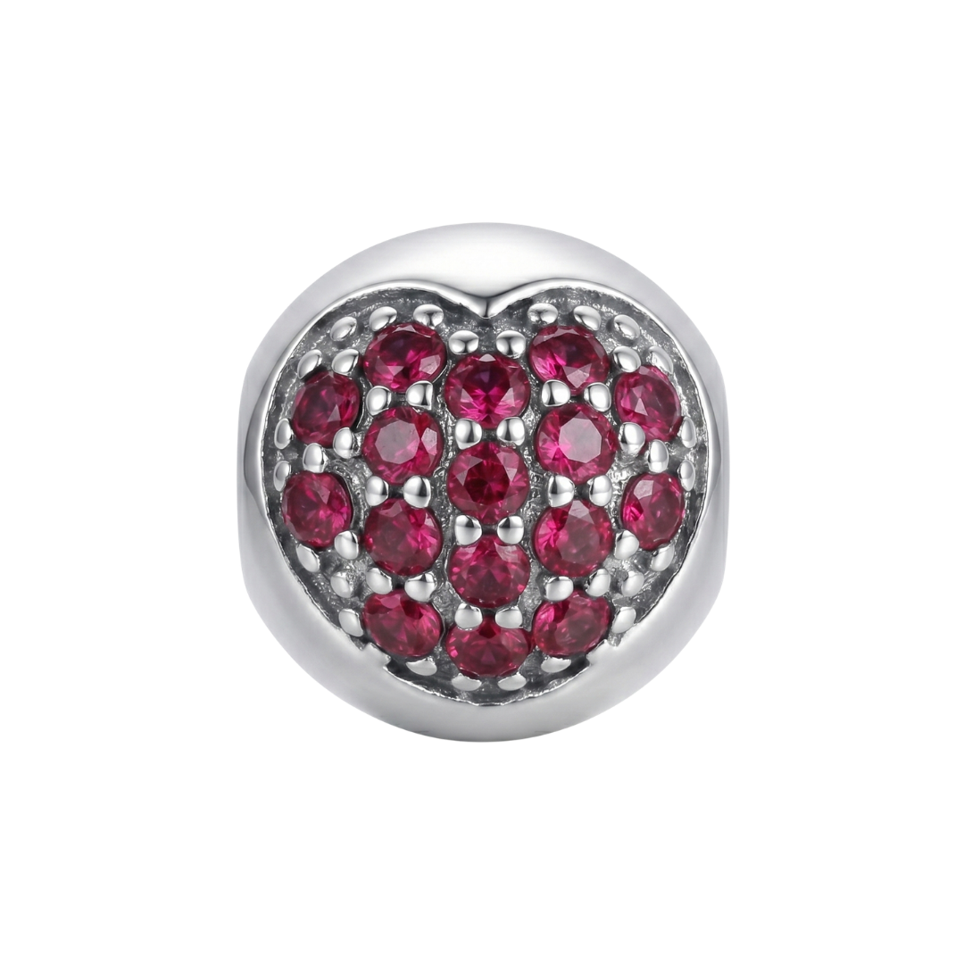 Clip Corazón Brillos Fucsia