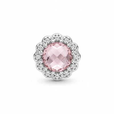 Charm Separador Plata 925 con Cristal Rosa Swarovski