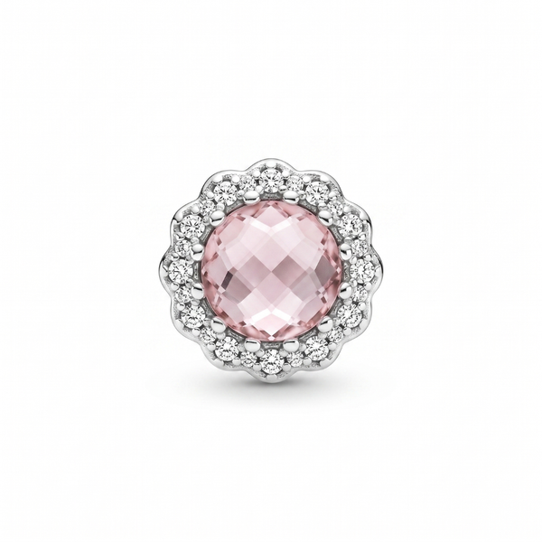 Charm Separador Plata 925 con Cristal Rosa Swarovski