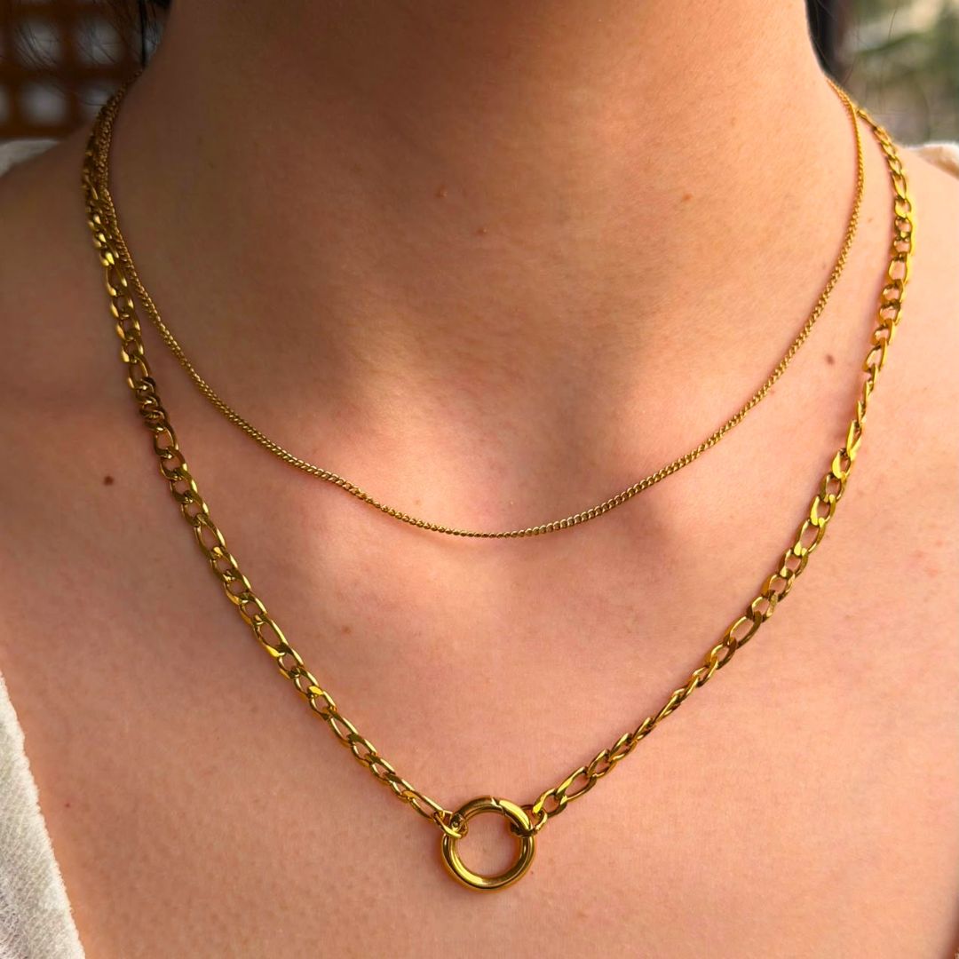 Collar para charm bañado en oro