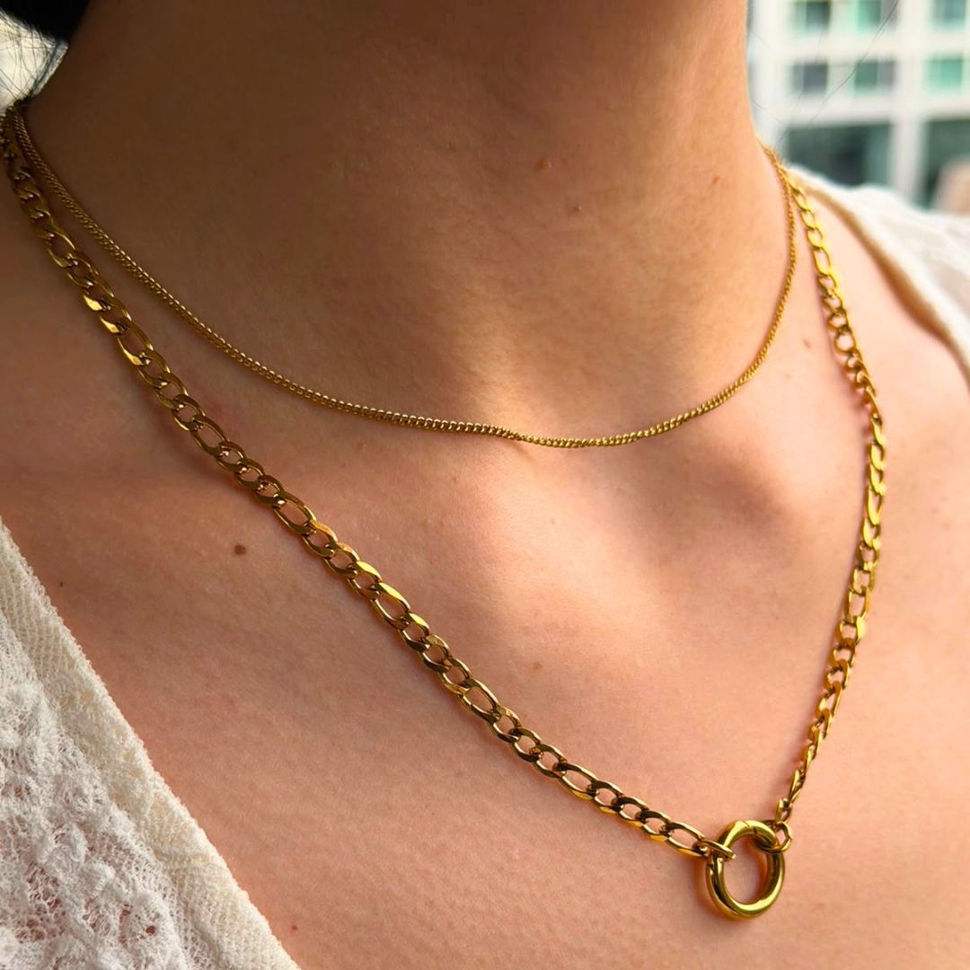 Collar para charm bañado en oro