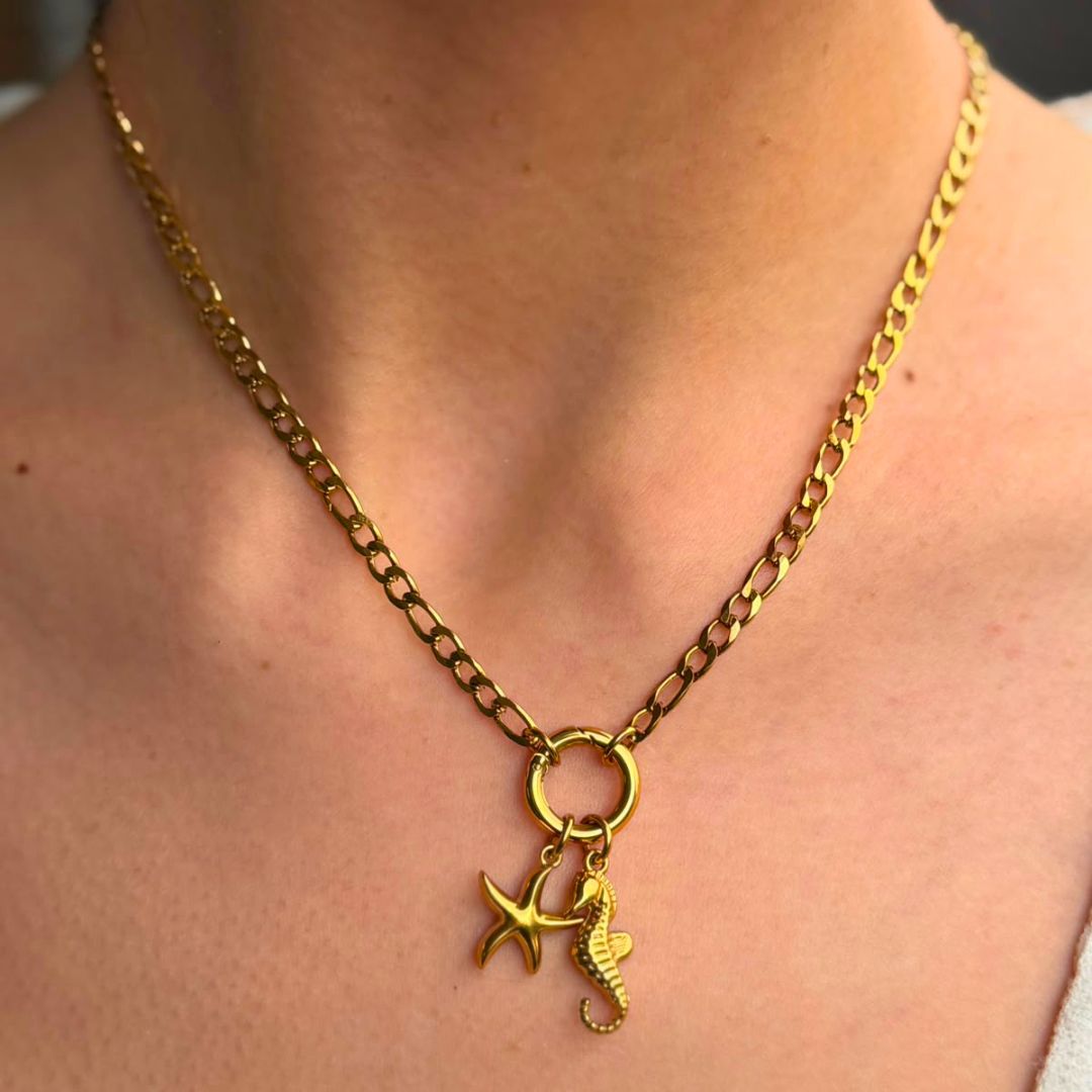 Collar para charm bañado en oro