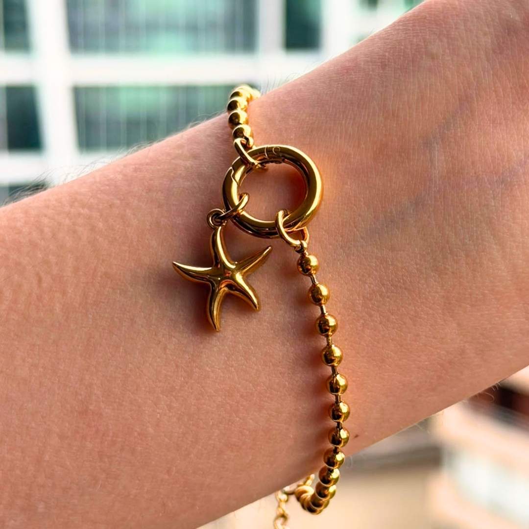 Pulsera para charm bañada en oro