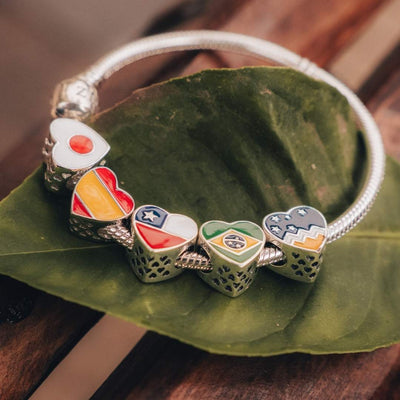 Colección Lugares - Charms Corazón Banderas de Paises
