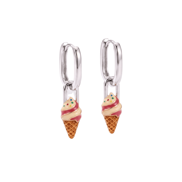 Par de Aros Helado Plata 925