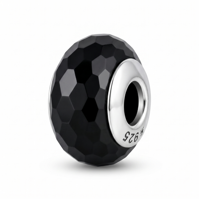 Charm Murano Facetado Negro