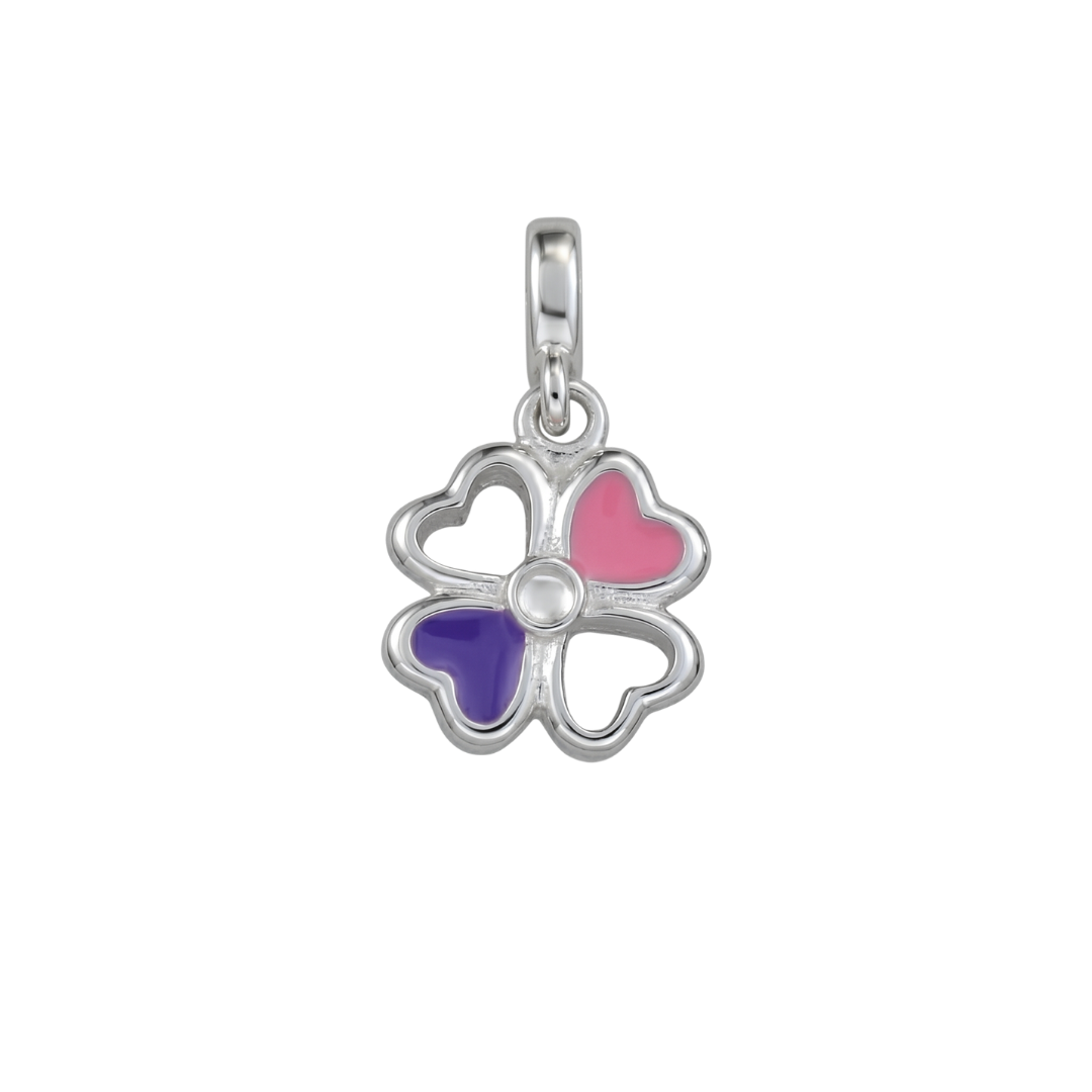 Charm Trébol Rosa y Morado de la Suerte