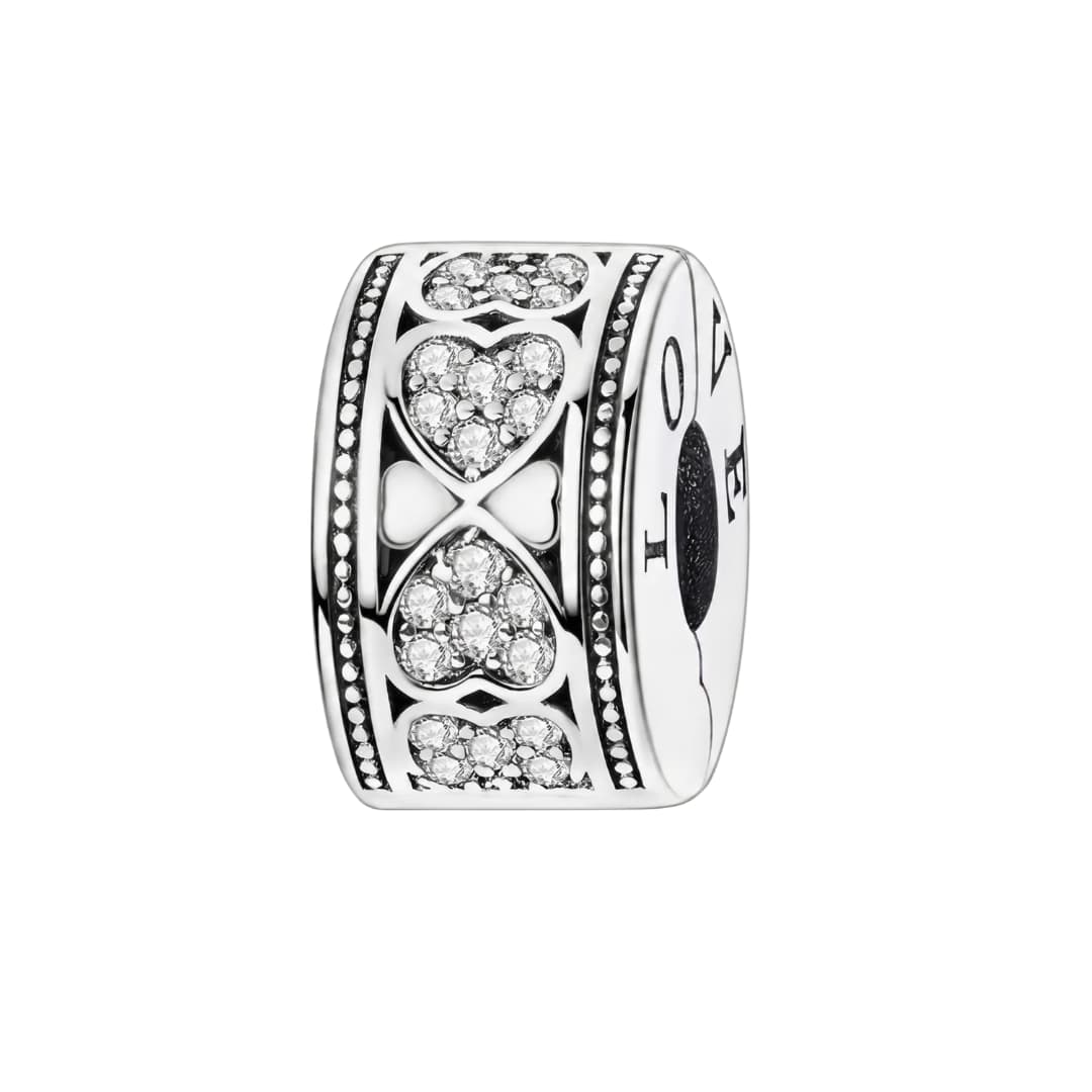 Clip Corazones Enchapado en Plata