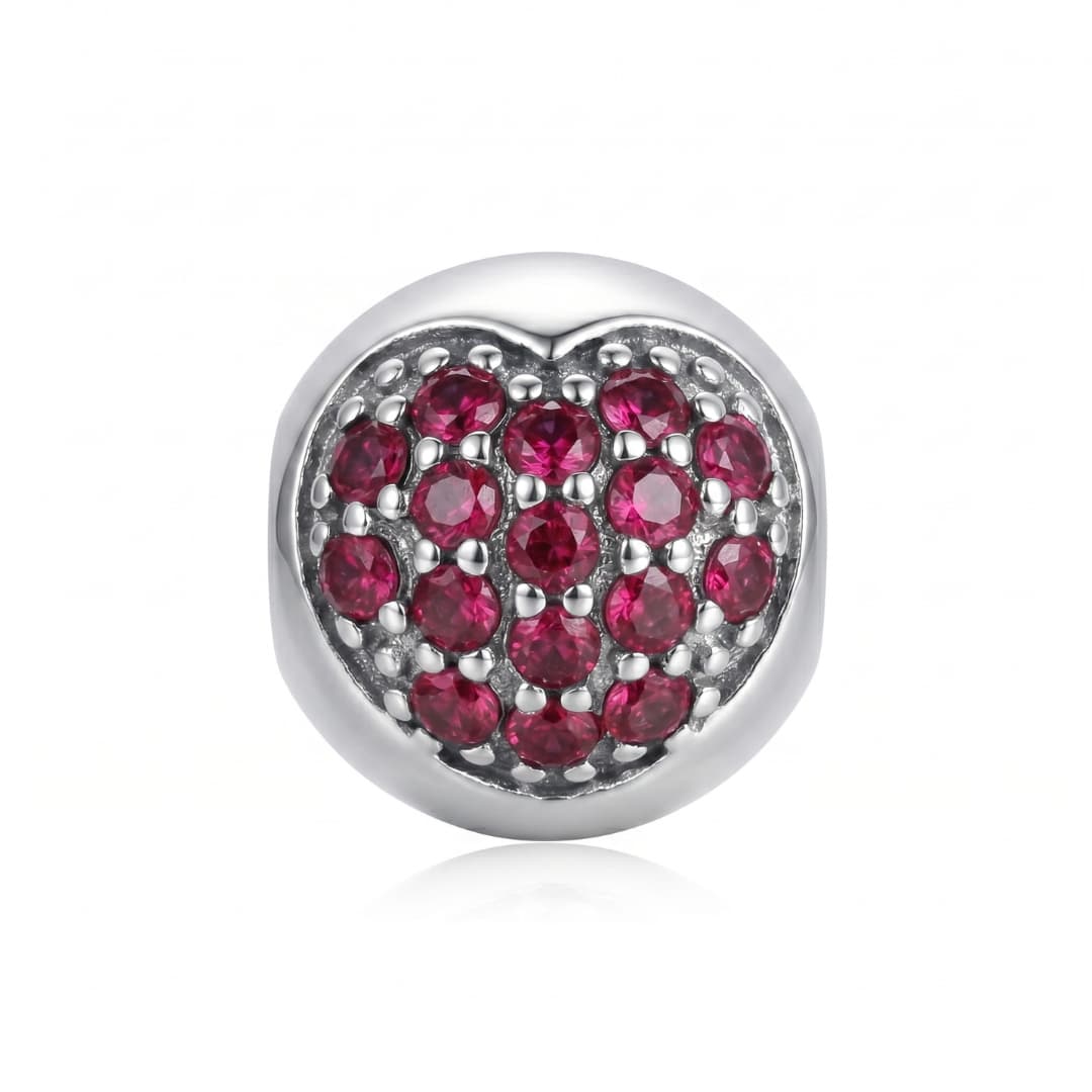 Clip Corazón Brillos Fucsia