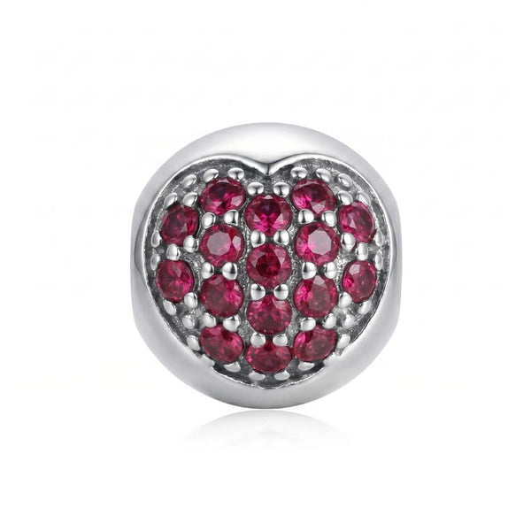 Clip Corazón Brillos Fucsia