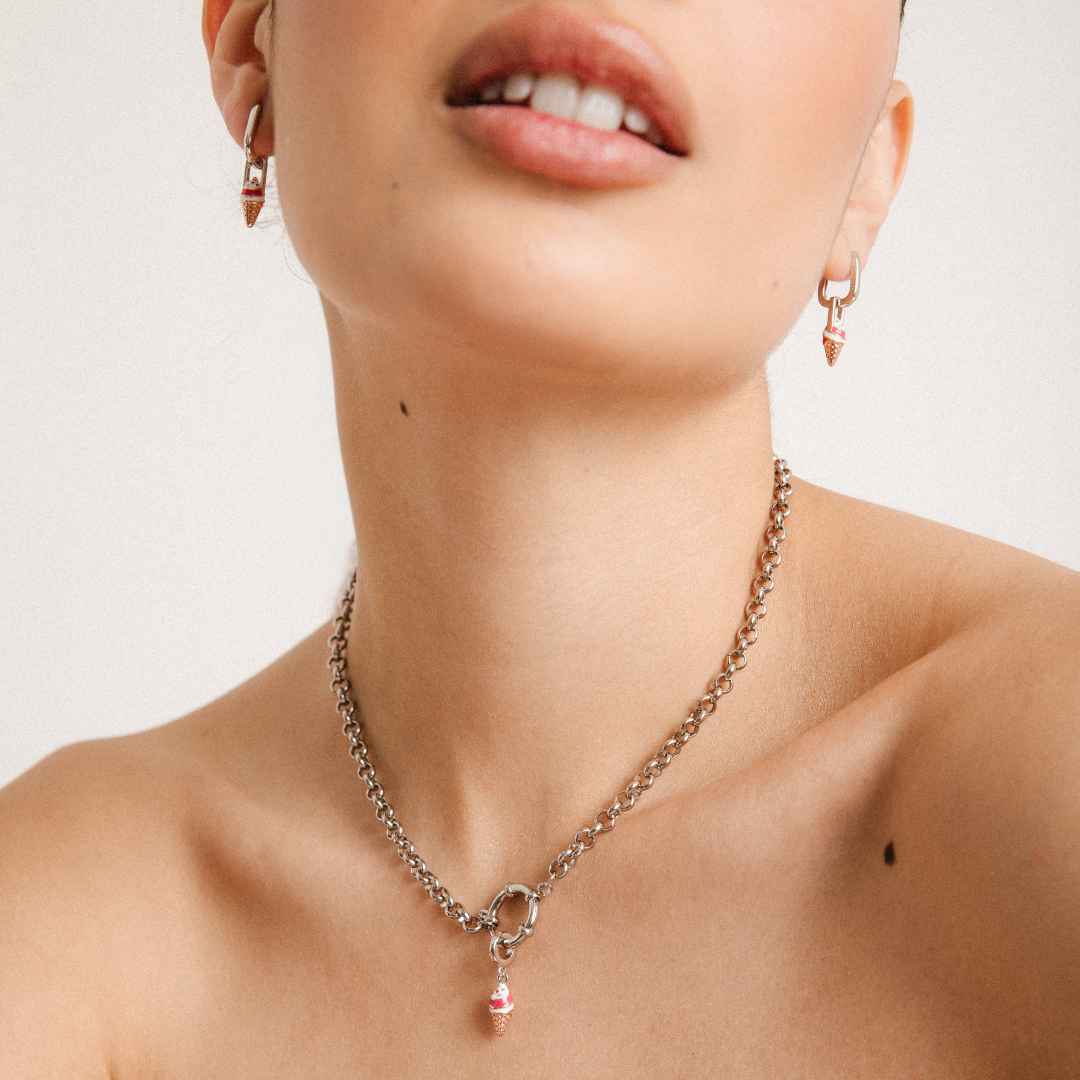 Par de Aros Helado Plata 925