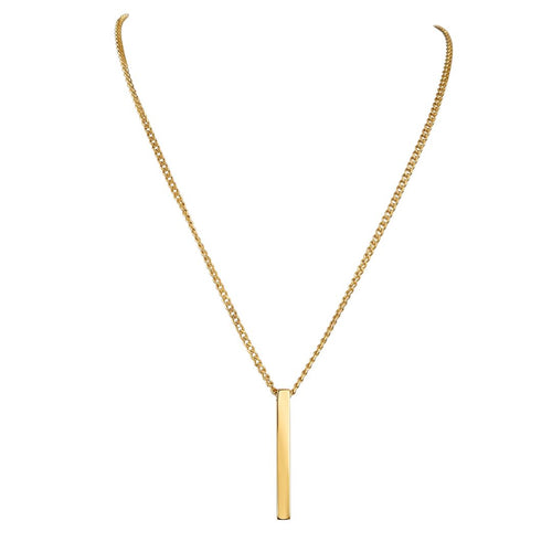 Collar Barra Rectangular Bañado en Oro