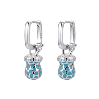 Par de Pendientes Mate Animal Print Turquesa