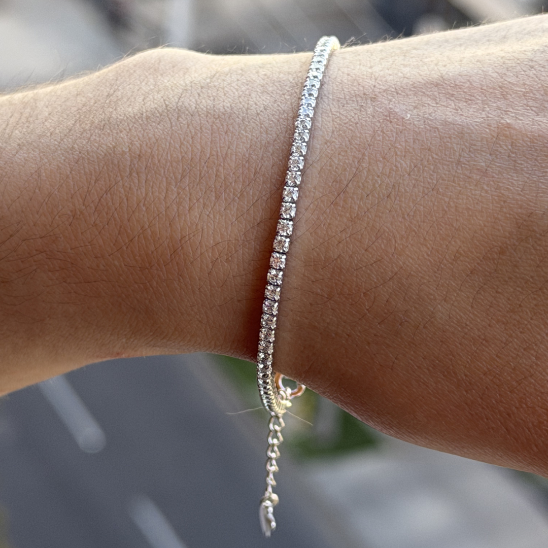 Pulsera Tenis Plata 925 Bañada en Rodio