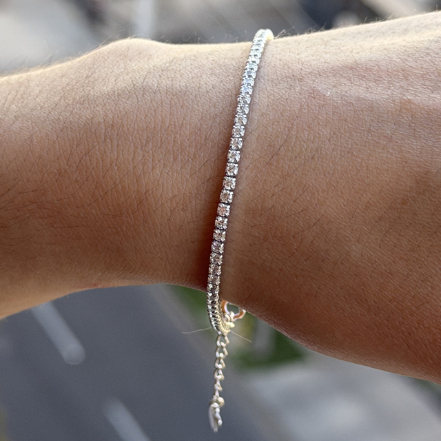 Pulsera Tenis Plata 925 Bañada en Rodio